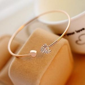 Heart Bangle Cuff Bracelet